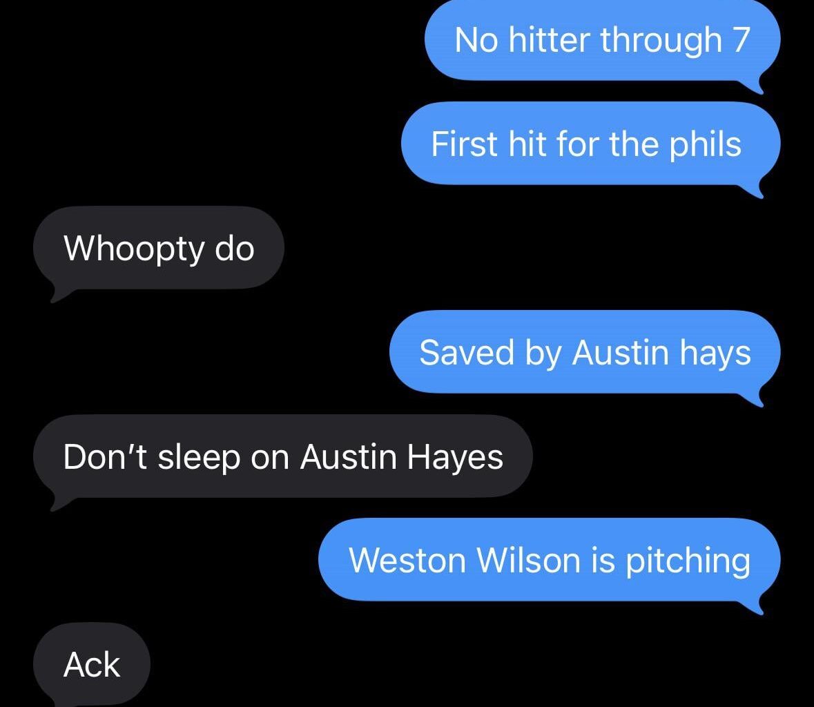 Conversation between me and my dad. Basically sums up the post-2022 era of the Phillies.