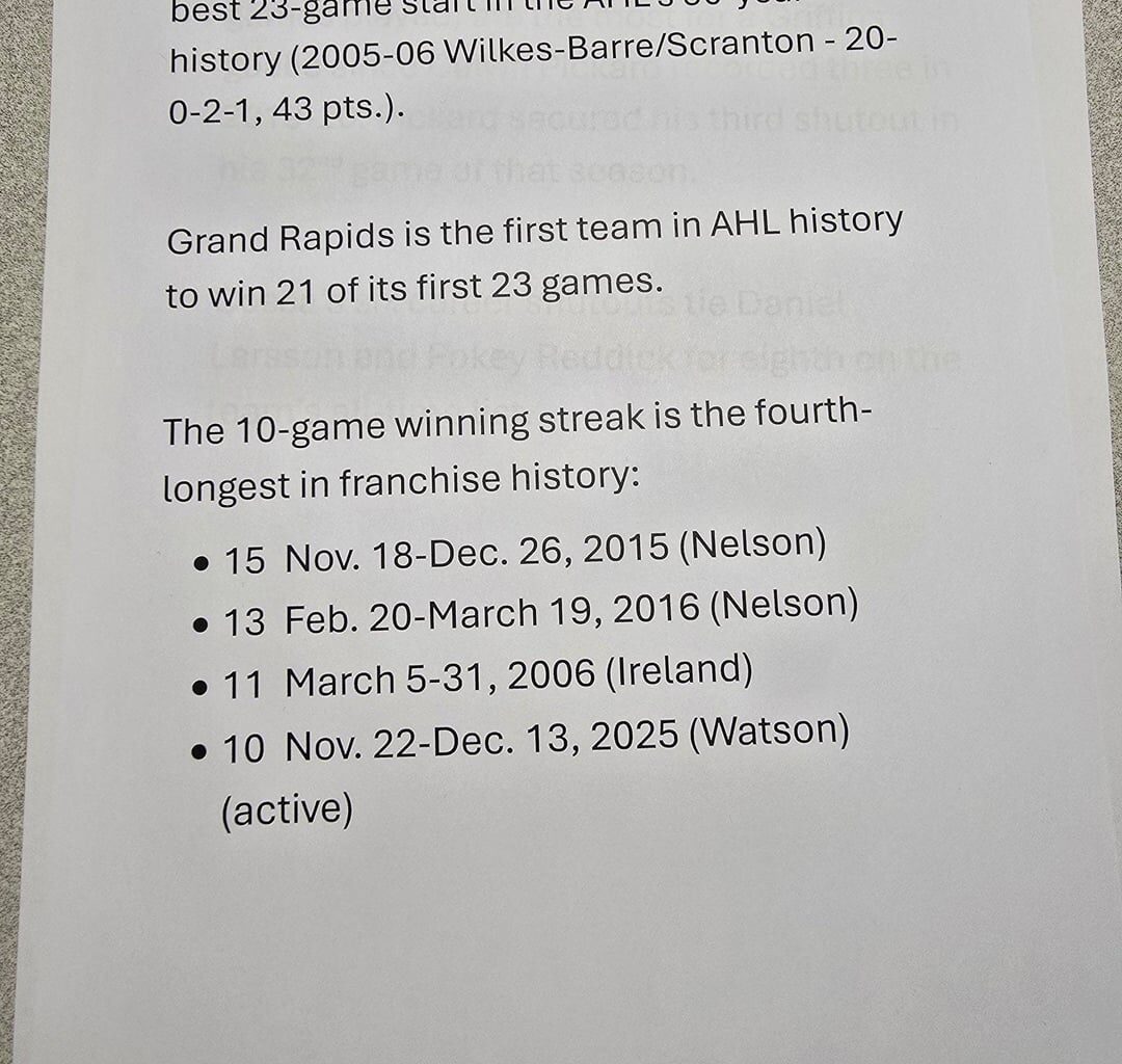 The Grand Rapids Griffins have been making history lately
