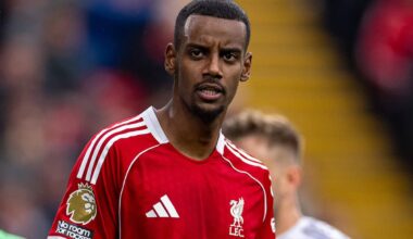 LIVERPOOL, ENGLAND - Sunday, October 19, 2025: Liverpool's Alexander Isak during the FA Premier League match between Liverpool FC and Manchester United FC at Anfield. Man Utd won 2-1. (Photo by David Rawcliffe/Propaganda)