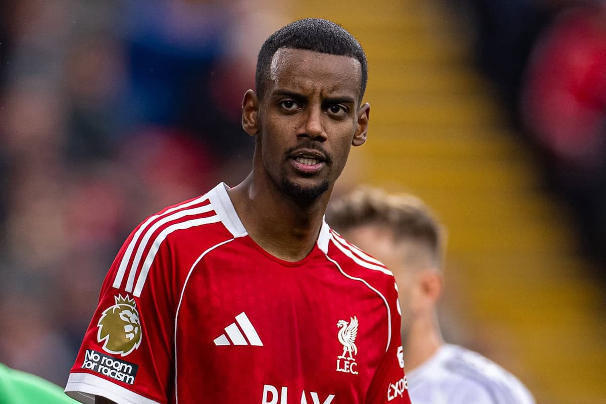 LIVERPOOL, ENGLAND - Sunday, October 19, 2025: Liverpool's Alexander Isak during the FA Premier League match between Liverpool FC and Manchester United FC at Anfield. Man Utd won 2-1. (Photo by David Rawcliffe/Propaganda)