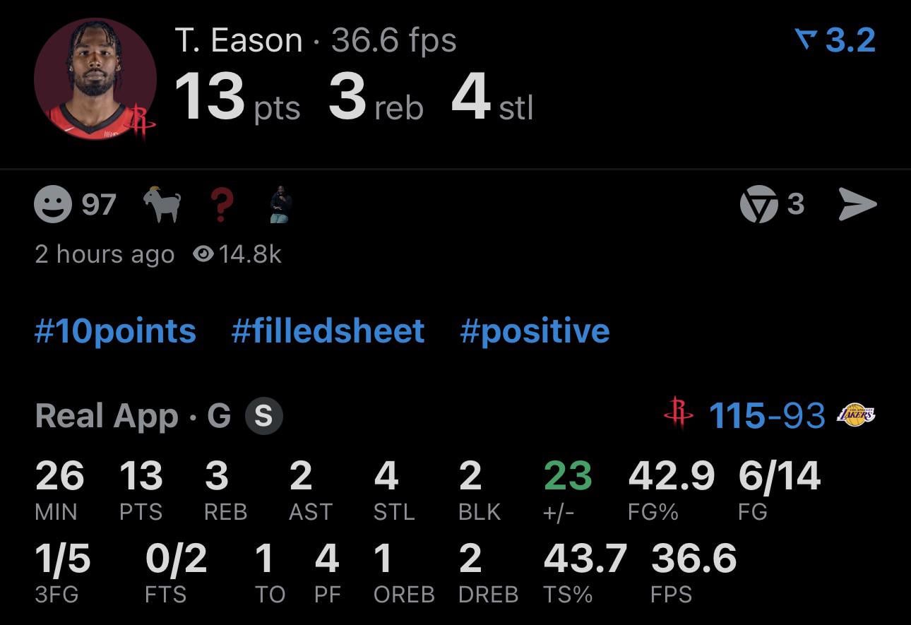 Sensational defense for Tari tonight as he ends up with 6 stocks, something we’ve been desperately missing 🔒🔒🔒