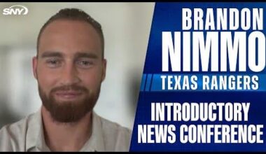 Brandon Nimmo reacts to being traded to the Texas Rangers