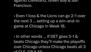 Lions Best Playoff Path Following Chicago's Loss At Green Bay: