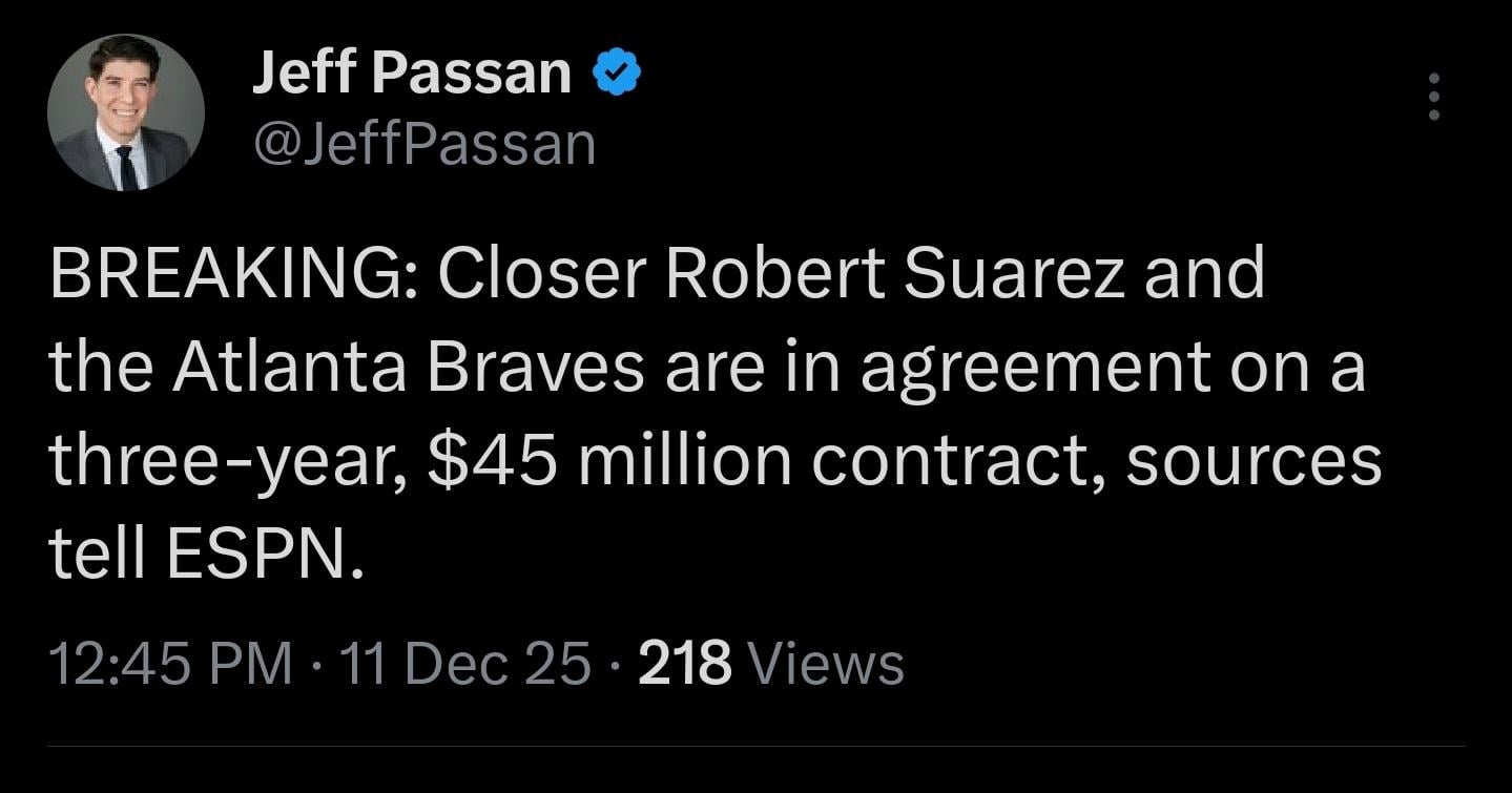 Mets target Robert Suarez going to Braves