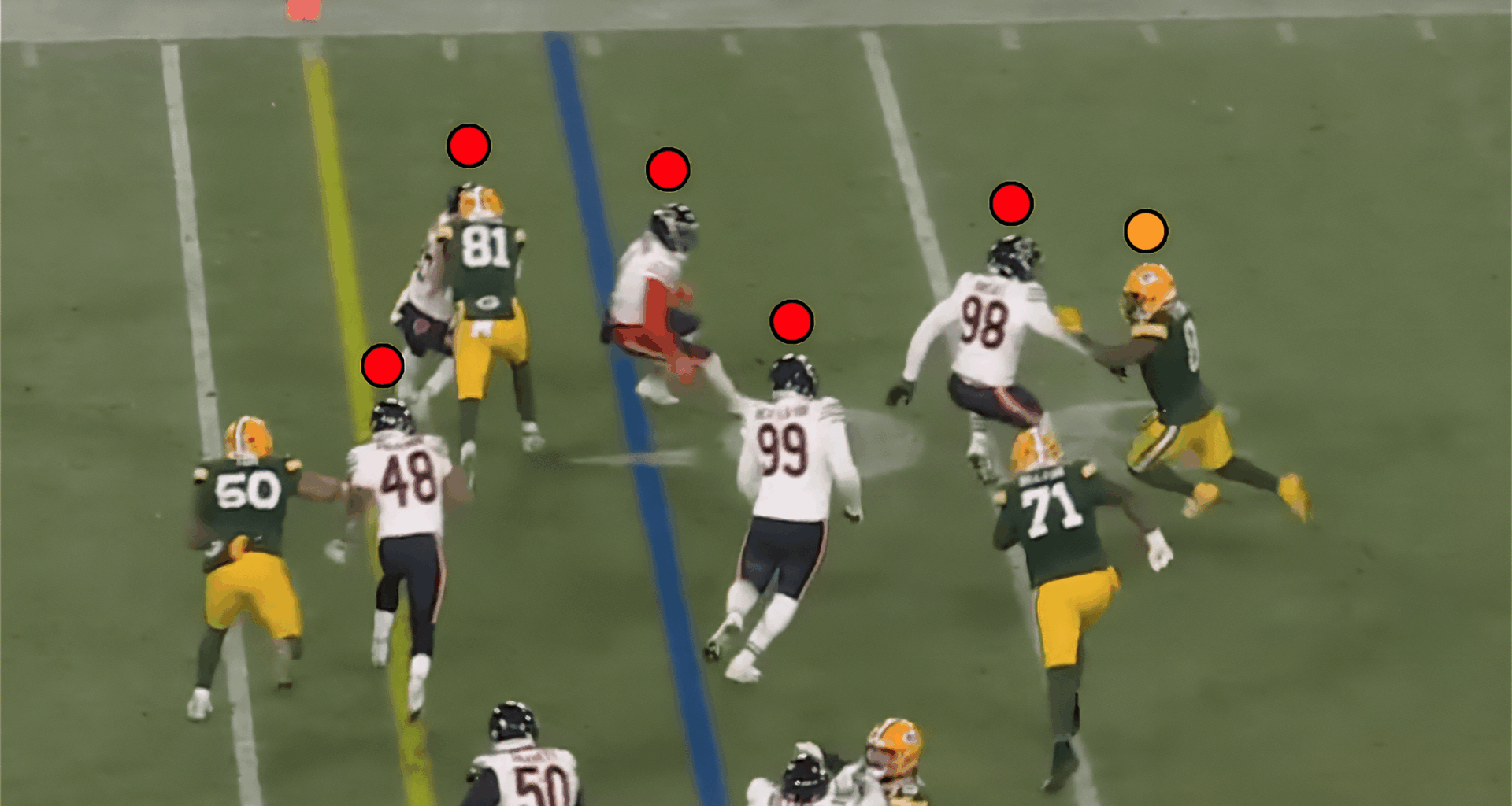 You may not believe it, but this is a man who about to get a 1st down and another 20 yards on top of it