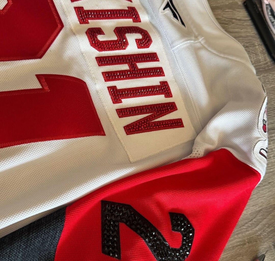 Bedazzling my Niki sweater