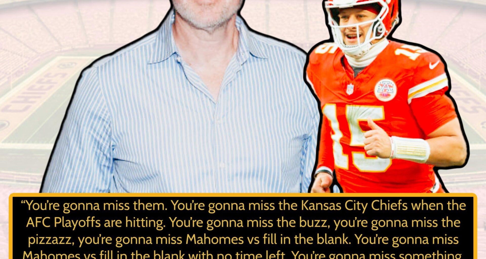 Rich Eisen says Chiefs haters are going to miss the Chiefs in the playoffs. “The league’s more fun when the Chiefs are good.”