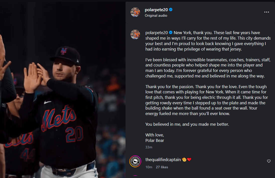 Pete Alonso's goodbye