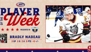 AHL Player of the Week is Bradly Nadeau