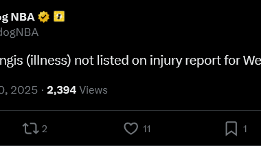 [UnderdogNBA] Kristaps Porzingis (illness) not listed on injury report for Wednesday.
