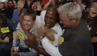 Just some dudes hanging out at WWE's "Price Is" Raw (2009)