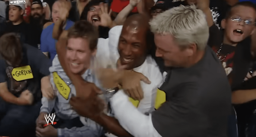 Just some dudes hanging out at WWE's "Price Is" Raw (2009)