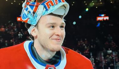 Jakub Dobes to fans at the Bell Centre after the Habs win: “You compete with the guys. We try our best. This is why we do it, for you guys. We compete for you, for 60 mins. With this energy, it’s hard to beat us.”