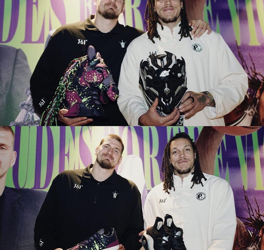 Joker🃏 and Mr. Nugget AG at the 361 release for their new shoes🔥🏔️🏀 Fans showed up for sure❤️