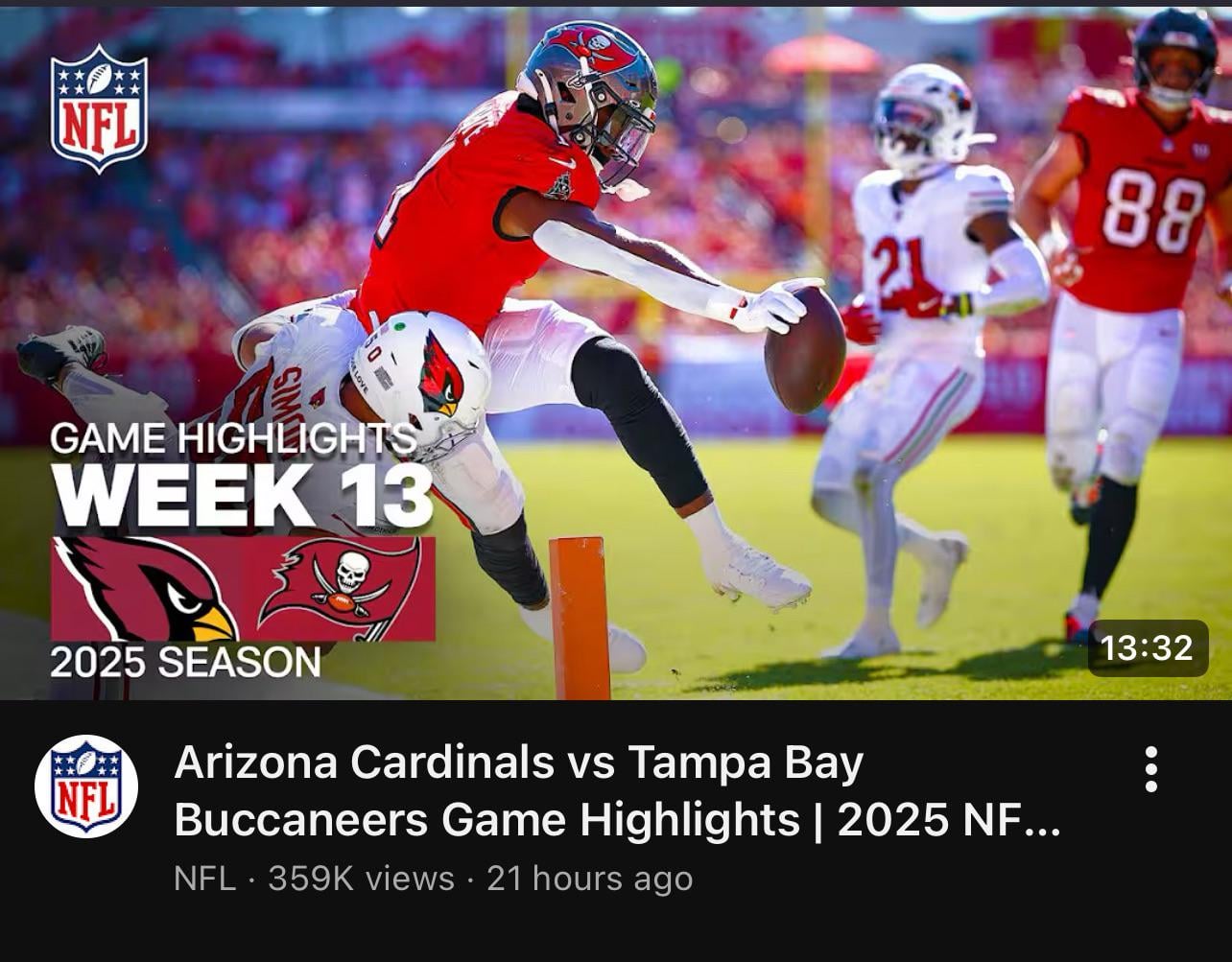 NFL using the Rachaad White TD they overturned with BS penalty as the thumbnail for highlight video