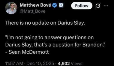 No update on Slay, per McDermott