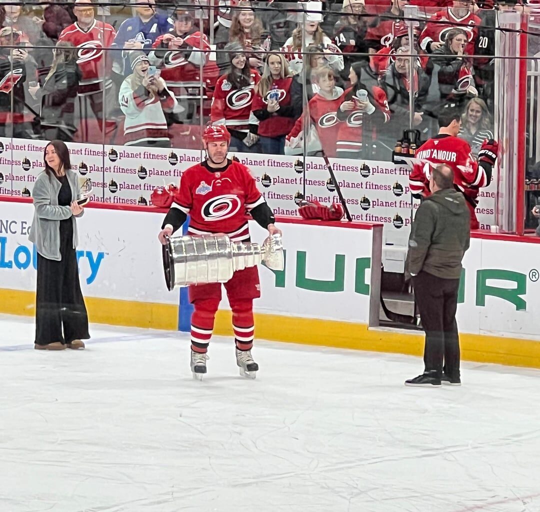 Stanley Cup brought out at the Alumni game for photos - But Rod wouldn’t touch it