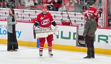 Stanley Cup brought out at the Alumni game for photos - But Rod wouldn’t touch it