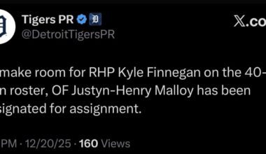 J-Hen had been DFA’d to make room for Kyle Finnegan