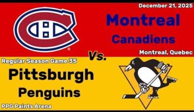 Montreal Canadiens vs Pittsburgh Penguins | December 21, 2025 | All Goals
