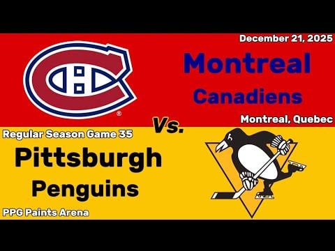 Montreal Canadiens vs Pittsburgh Penguins | December 21, 2025 | All Goals