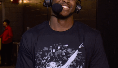 Look at our PG man. So happy here and just cheesin! Great shirt too!