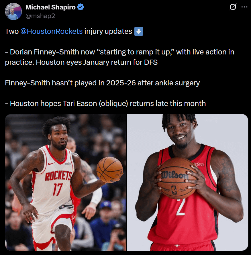 DFS and Tari Injury Update