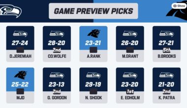 NFL game preview picks for week 17 at the Panthers. How we feeling?