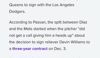 Former Mets closer Edwin Diaz caught off guard by Devin Williams acquisition per Passan