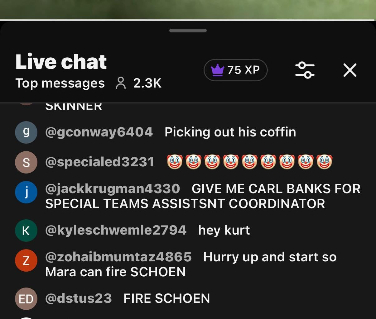 Joe Schoen 15 minutes late in solidarity with Abdul Carter