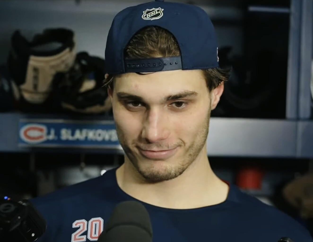 Juraj Slafkovsky tonight on Jakub Dobes getting the win: “It’s good that he’s not crying.”