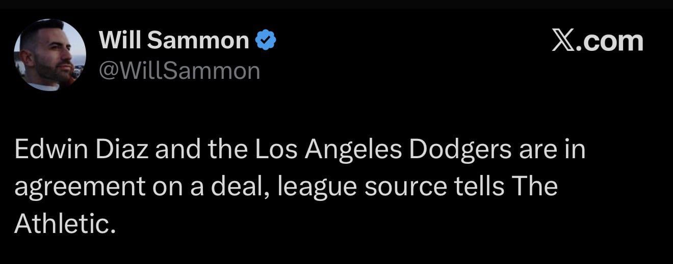 Diaz to the Dodgers