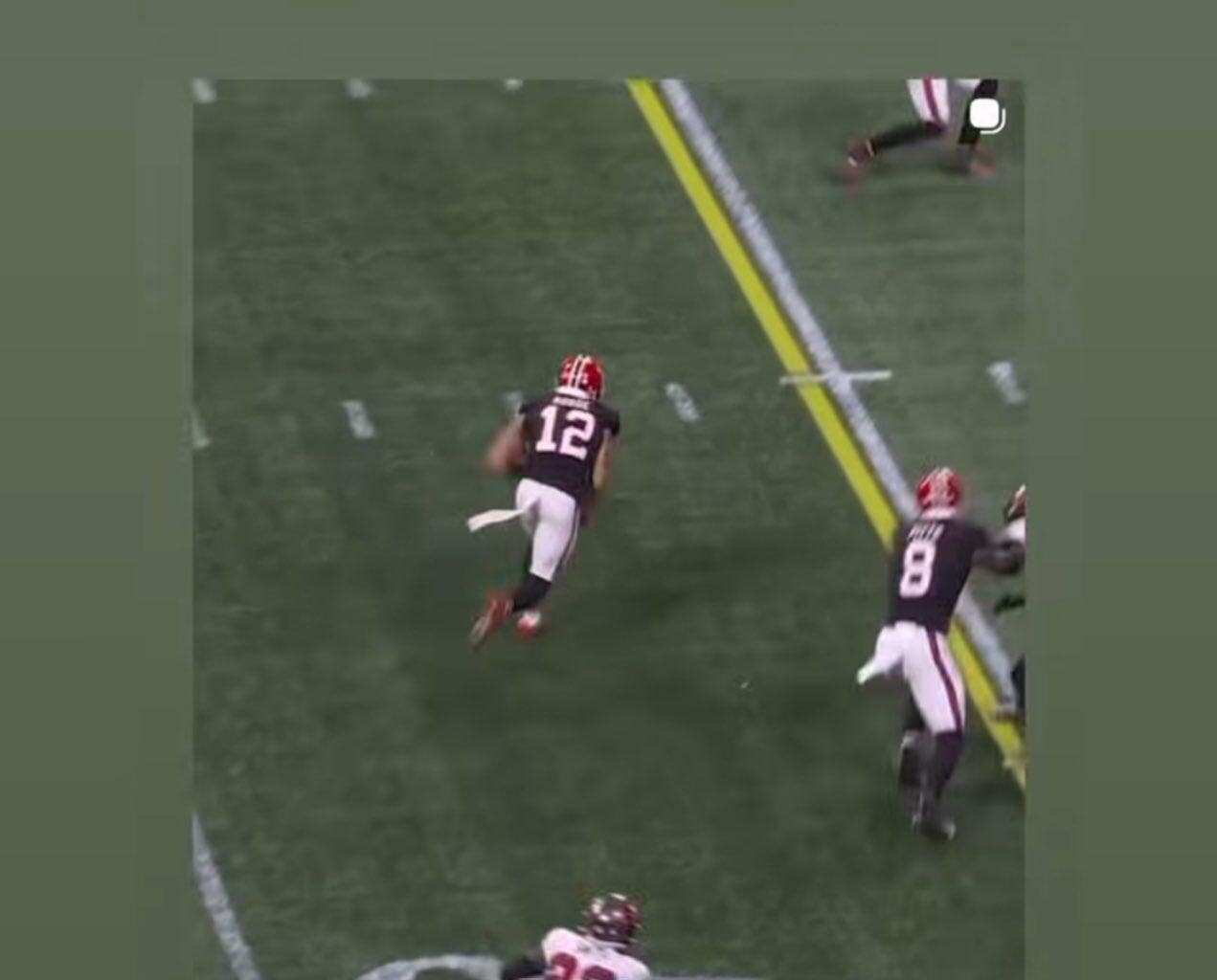 Khadarel Hodge reacting to Chris Blair posting his game winning TD.