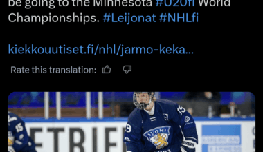 Looks like Jarmo is not sending Konsta Helenius to the WJC