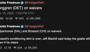 [Friedman] Berggren (DET), Kolyachonok (DAL), Brossoit (CHI) on waivers