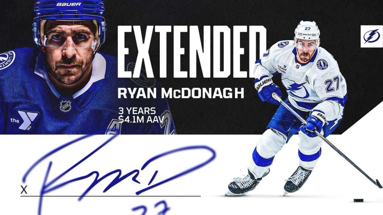 Lightning sign D Ryan McDonagh to a three-year contract extension | Tampa Bay Lightning