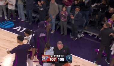 [Highlight] Anthony Edwards with the cold blooded three in crunch time and the Wolves send the pussy ass motha fuckin Thunder home with the FAT L