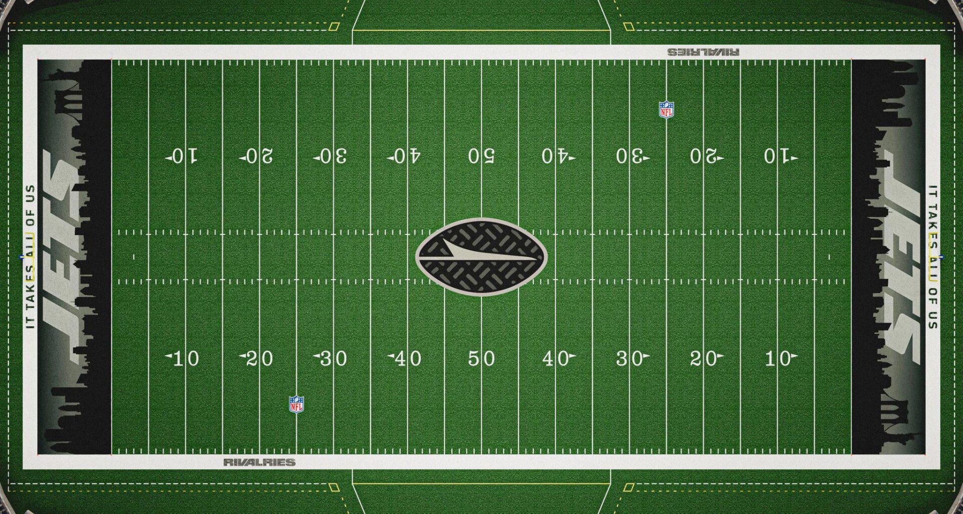 New York Jets Unveil Gotham City-Inspired “Rivalries” Field Design