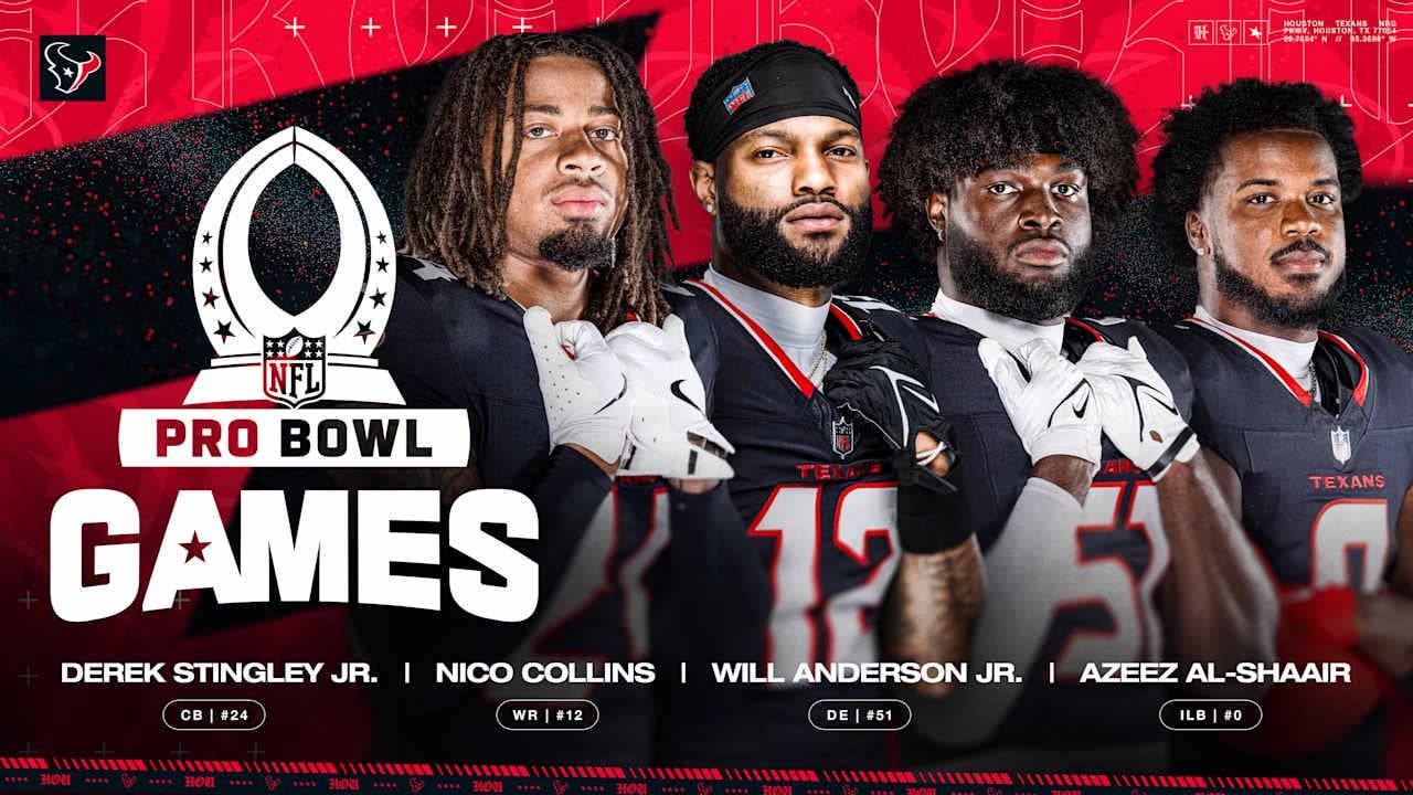 Houston Texans LB Azeez Al-Shaair, DE Will Anderson Jr., WR Nico Collins, and CB Derek Stingley Jr. Named To 2026 Pro Bowl