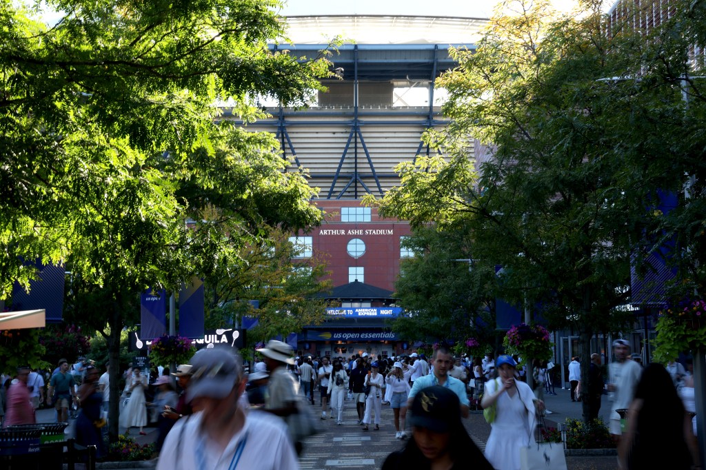 A general view of the Arthur Ashe Stadium and crowds on Day Nine during the 2025 US Open at USTA Billie Jean King National Tennis Center on August 28, 2025 in the Flushing neighborhood of the Queens borough of New York City. 