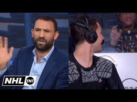 Juuse Saros Interview Goes Off The Rails After Biz Gets Distracted By a Fan | NHL on TNT