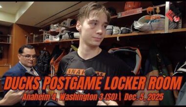 Beckett Sennecke: Ducks play "heavy, heavy hockey game" in bounce back victory | Full Ducks Postgame Media with Sennecke, Granlund, Johnston, Quenneville