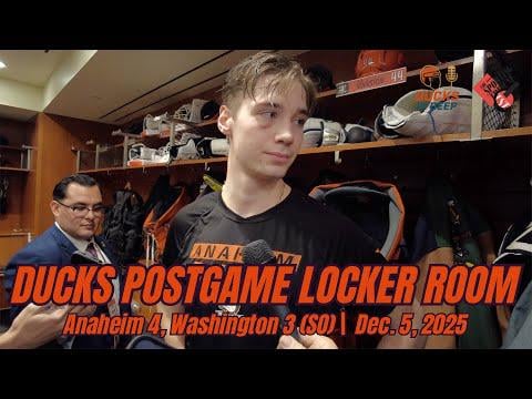 Beckett Sennecke: Ducks play "heavy, heavy hockey game" in bounce back victory | Full Ducks Postgame Media with Sennecke, Granlund, Johnston, Quenneville