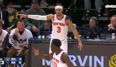 Hart screams at Diawara “Off the court!” after a slow substitution