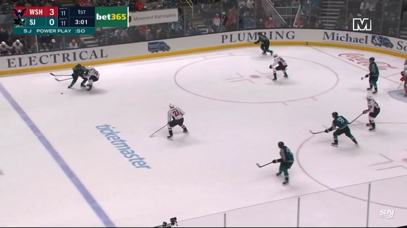 Protas drop-pass on a breakaway