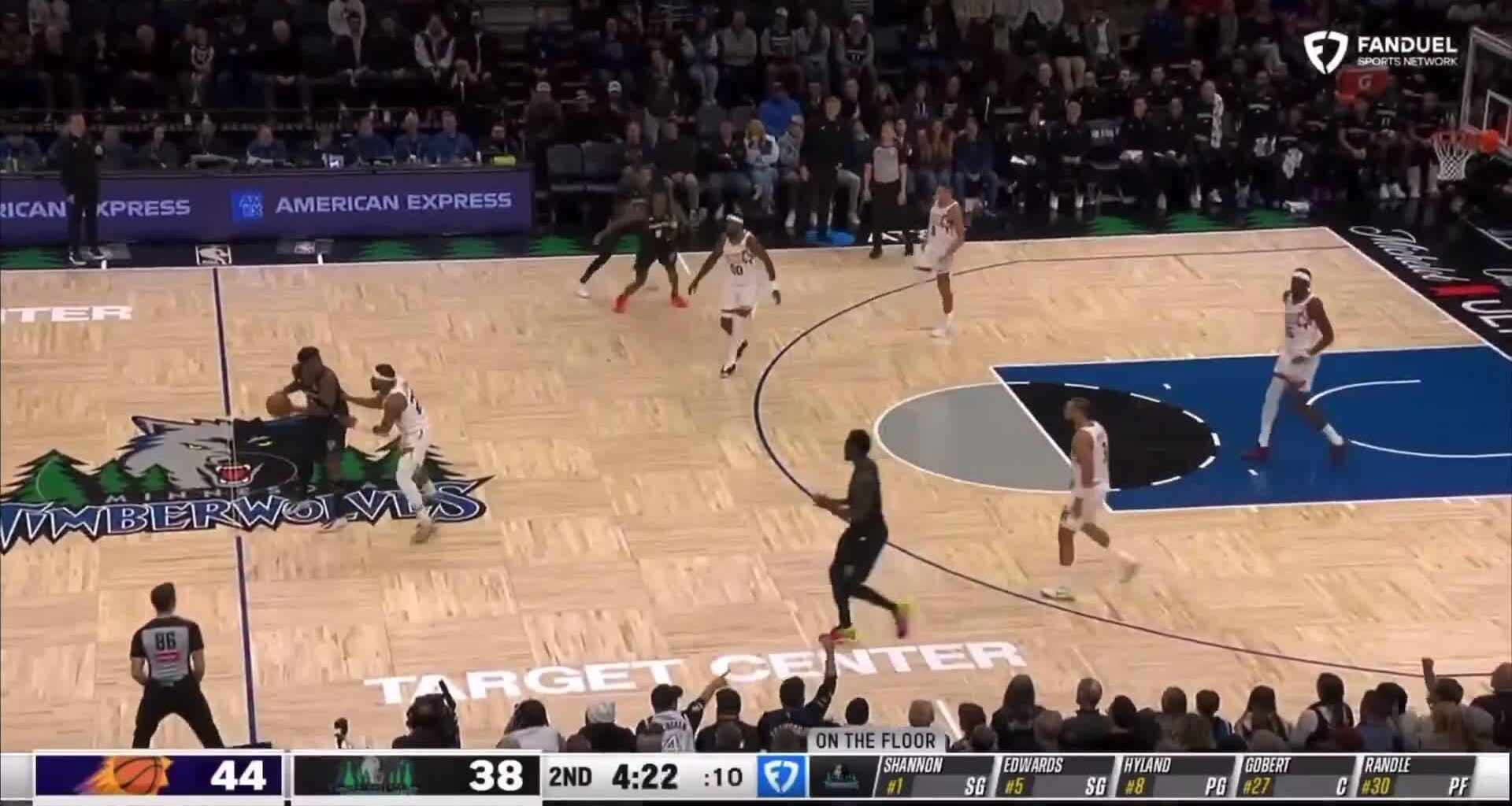 [Highlight] Crazy sequence as Gobert makes an absolutely bananas save and then Edwards hits the three from the burbs!