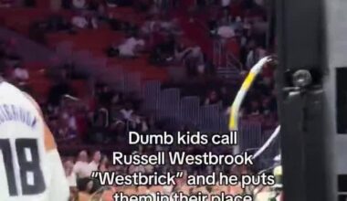 Russell Westbrook to a kid who called him "Westbrick": “What you say? What you say? Don’t play around with me. Don’t play on me.”