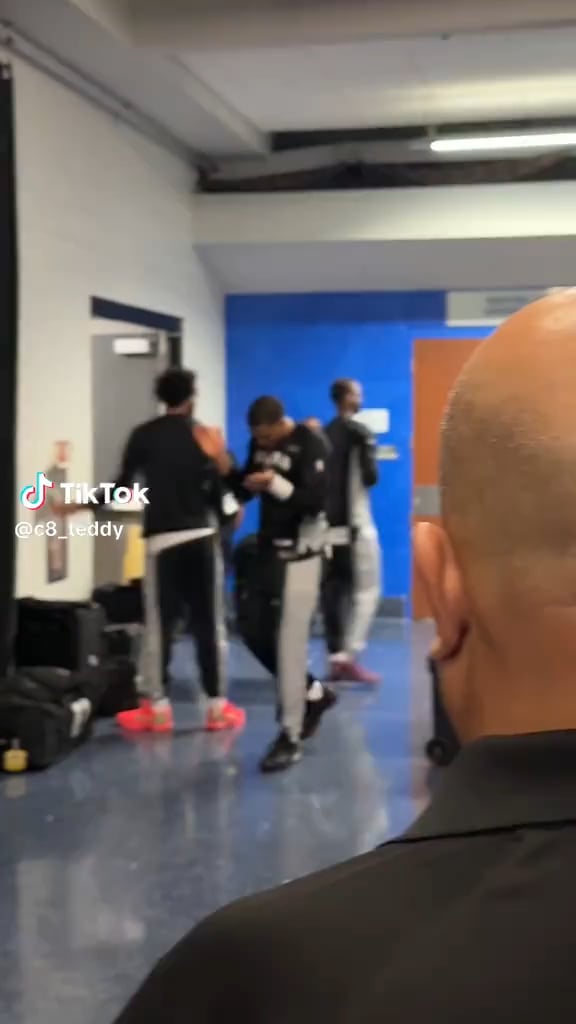 The team vibing to Party in the U.S.A. before the Orlando game