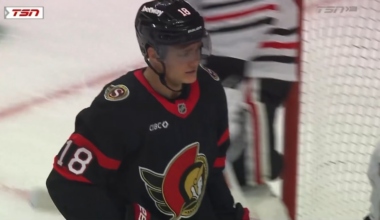 Tim Stützle eats a crosscheck