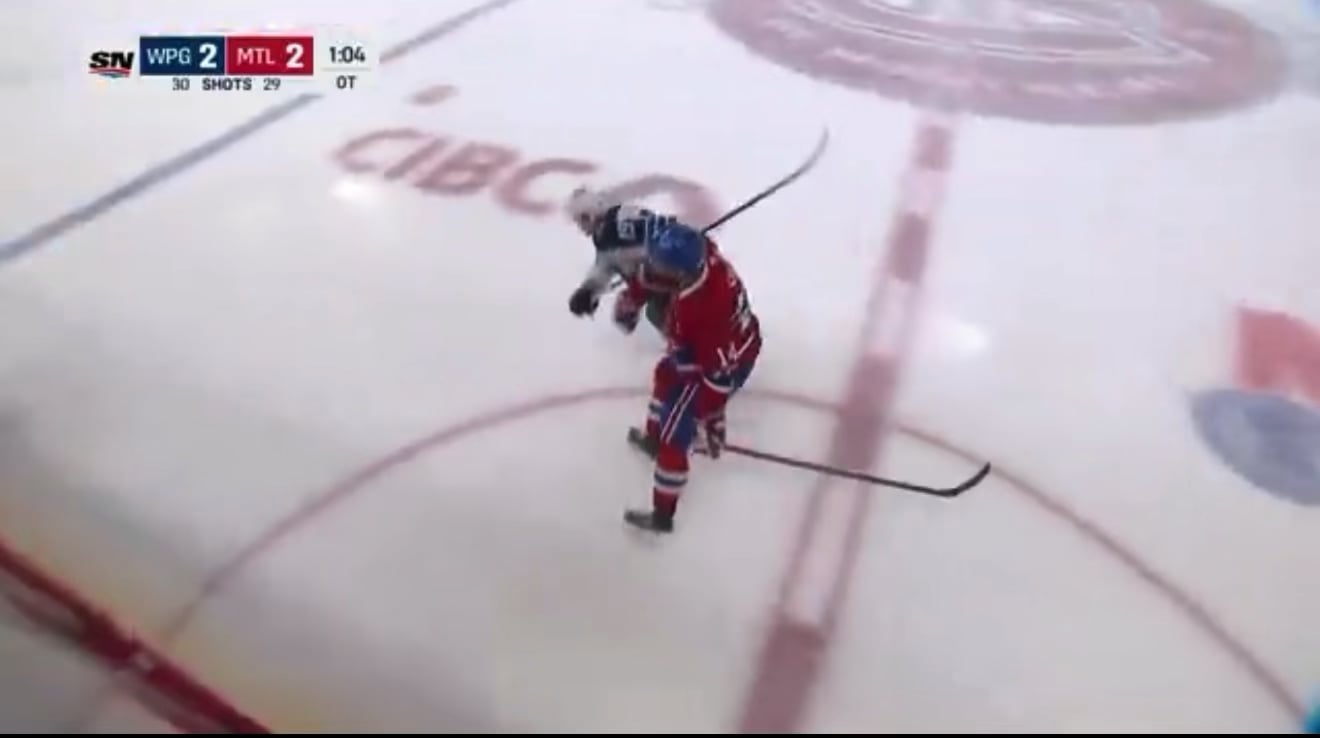Mike Matheson stick malfunction